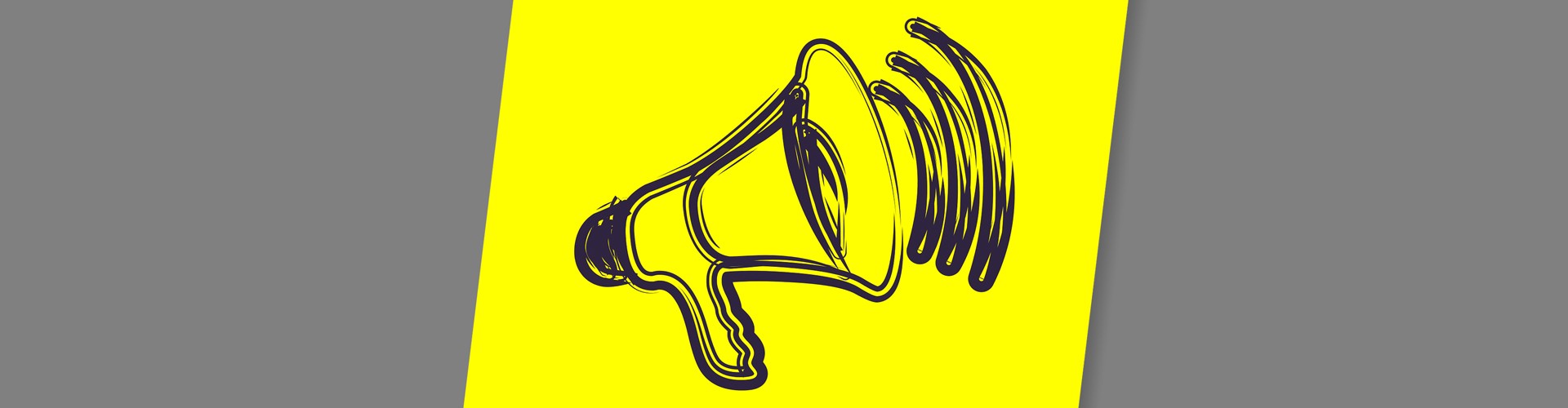 megaphone on yellow background