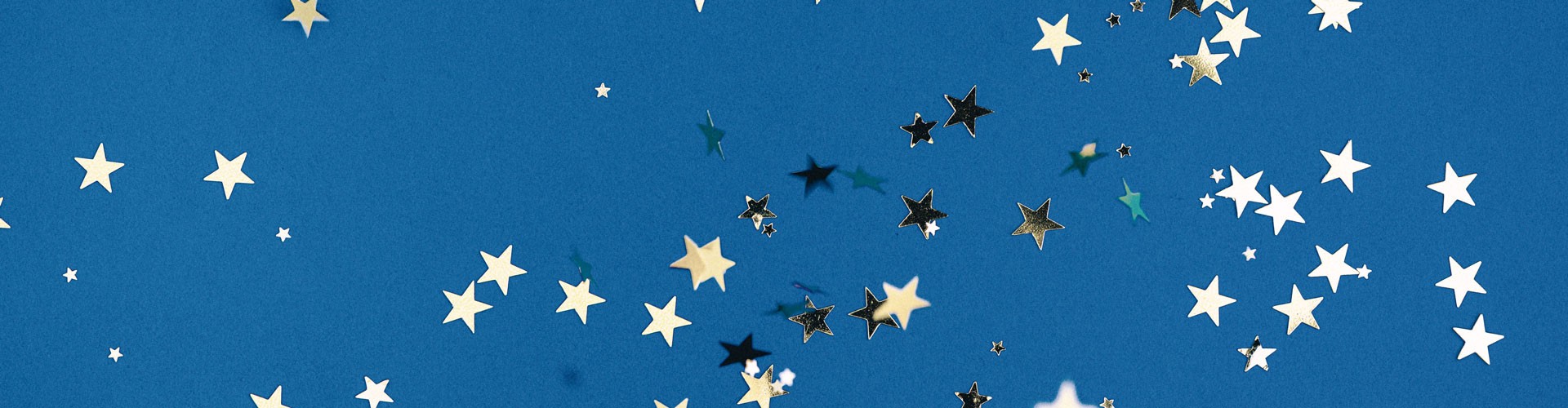 silver stars on a blue background