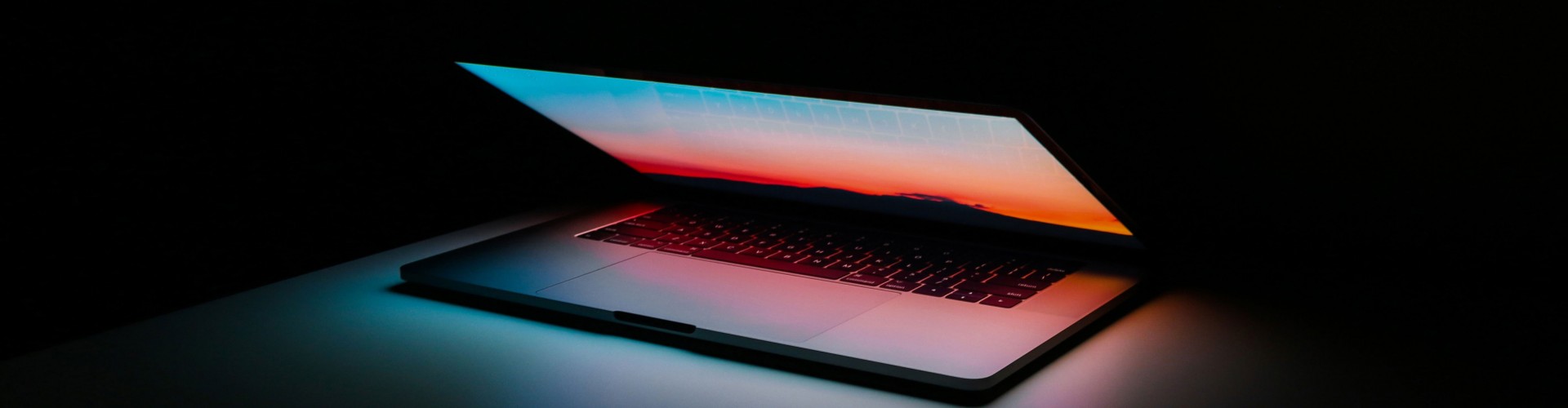 A half open laptop