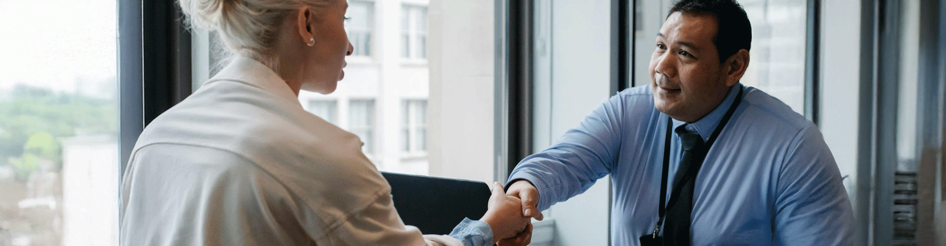 Meeting with a handshake