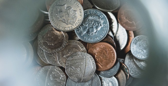 Looking into a pot of coins