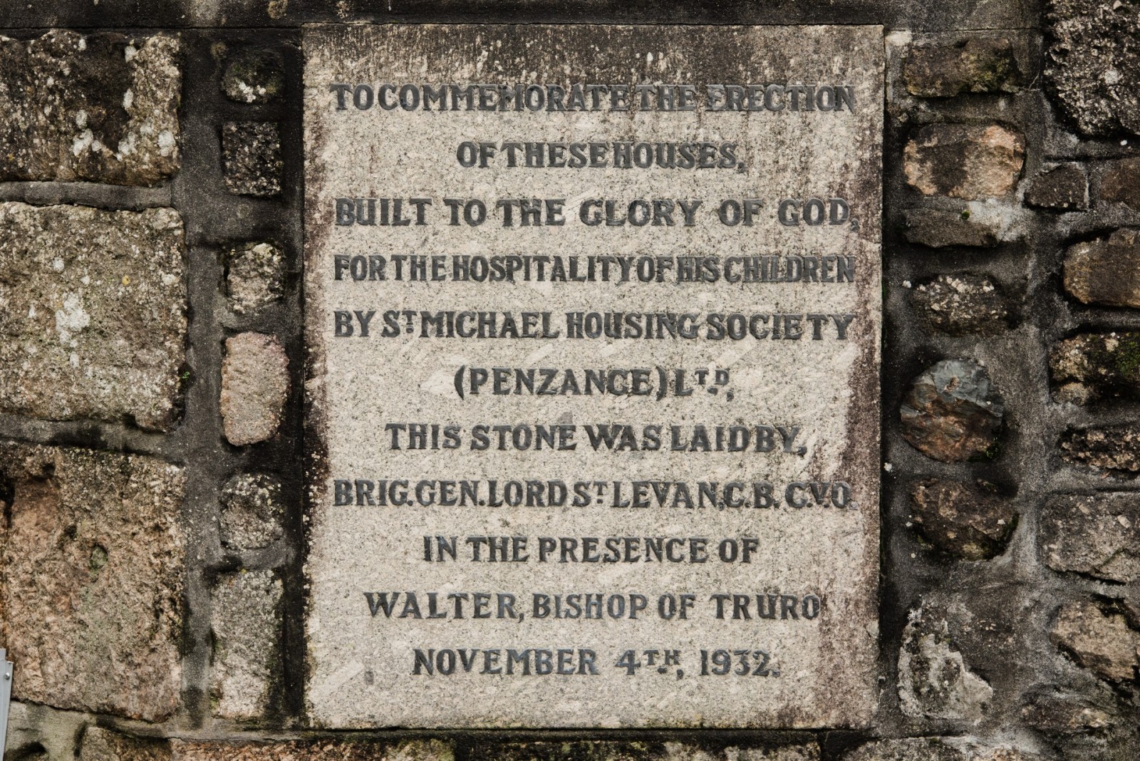 st michael housing plaque